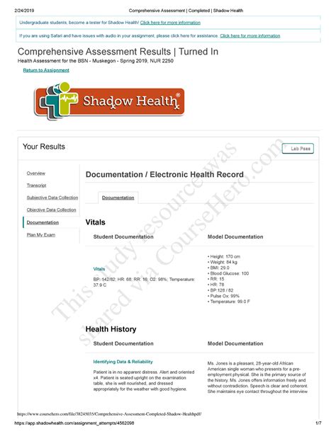 tina jones comprehensive assessment